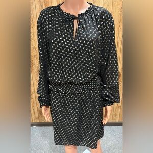 Michael Kors Black and Gold Long Sleeve Dress